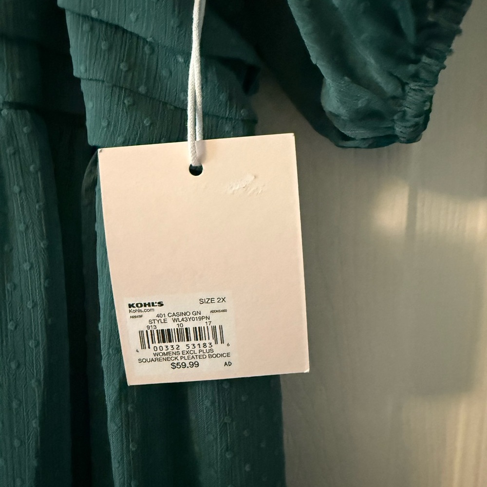 NWT 🪬Teal LC Lauren Conrad 2X Sleeved Dress - Picture 7 of 14